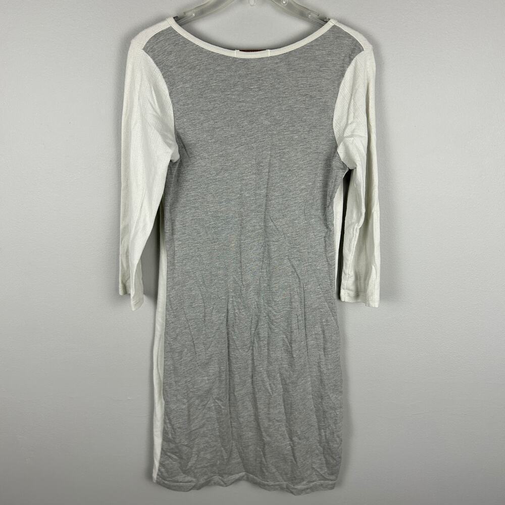 Prairie Underground Lagenlook Gray Patchwork Long Sleeve Tunic Layering Dress S - Picture 2 of 6